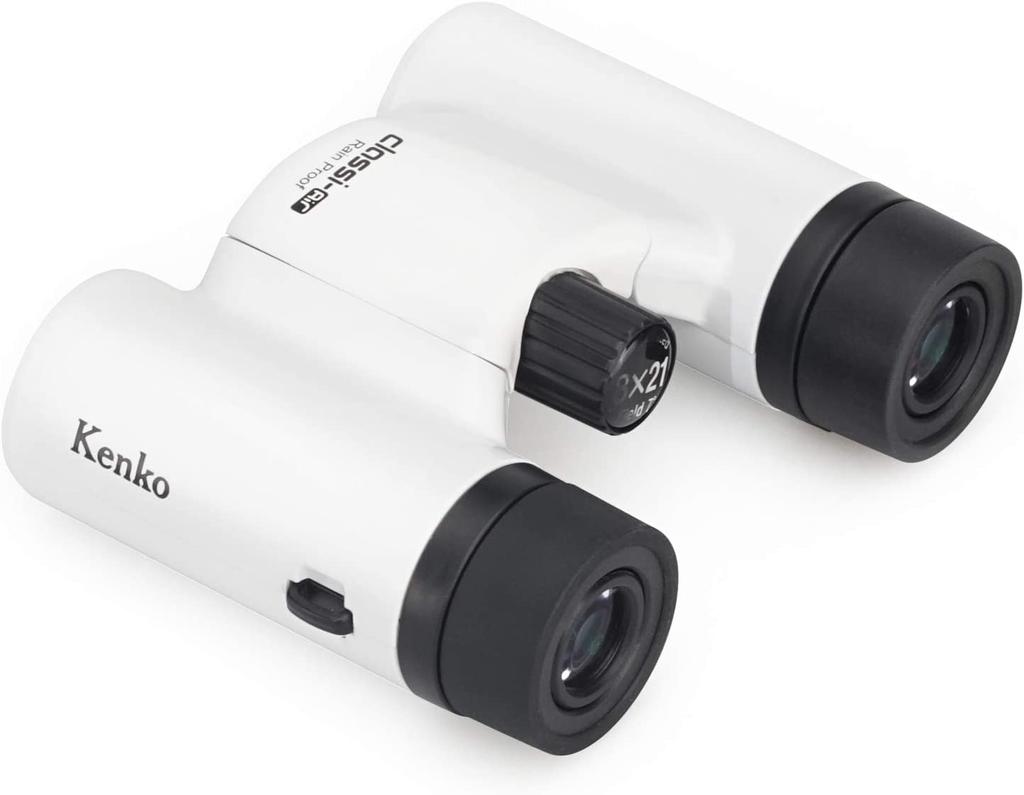 KENKO Classi-air 8x21DH Concert Binoculars, Roof Prism, 8x Magnification, 21mm Aperture, Ultra-Lightweight and Compact, Multi-Coated, White, 021385