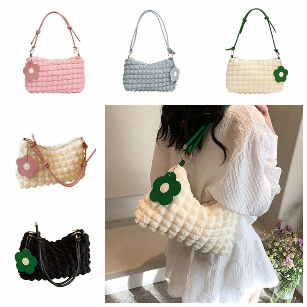 

Большая вместительная плиссированная сумка Cloud, простая женская сумка через плечо, модная женская сумка Bubble Cloud синий