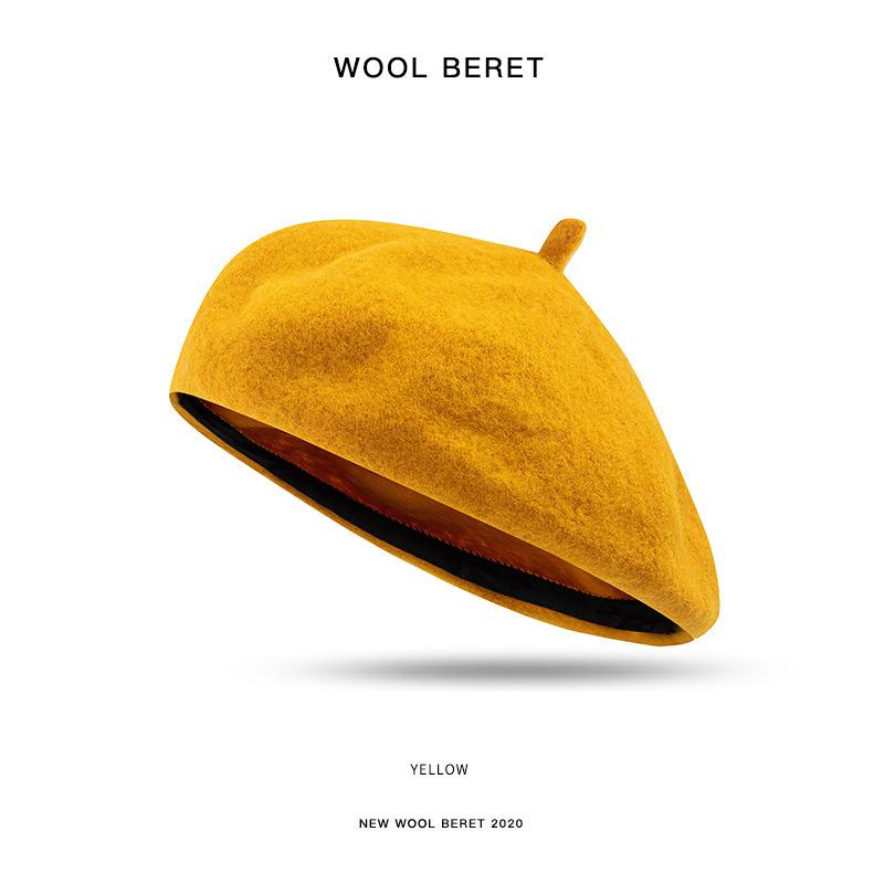 Female Handmade Diy Beret Female Hat Autumn Woolen Painter Hat Warm And Thick Newsboy Hat Outdoor Hiking Hat