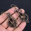 Smoky Topaz Earrings, 999 Copper Wire Wrapped Earrings, Handmade Gemstone Jewelry Earrings For Memorial Day