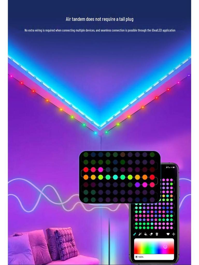 Bluetooth RGB Color-Changing Leather String Lights for Christmas, Outdoor, & Camping
