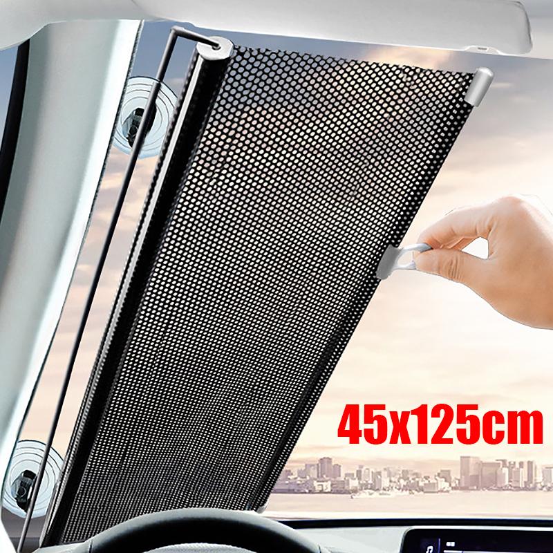 Car Windshield Stretch Suction Cup Sunshade Cover UV Protection Sun Visor Car Front Rear Side Windshield Heat Insulation Curtain
