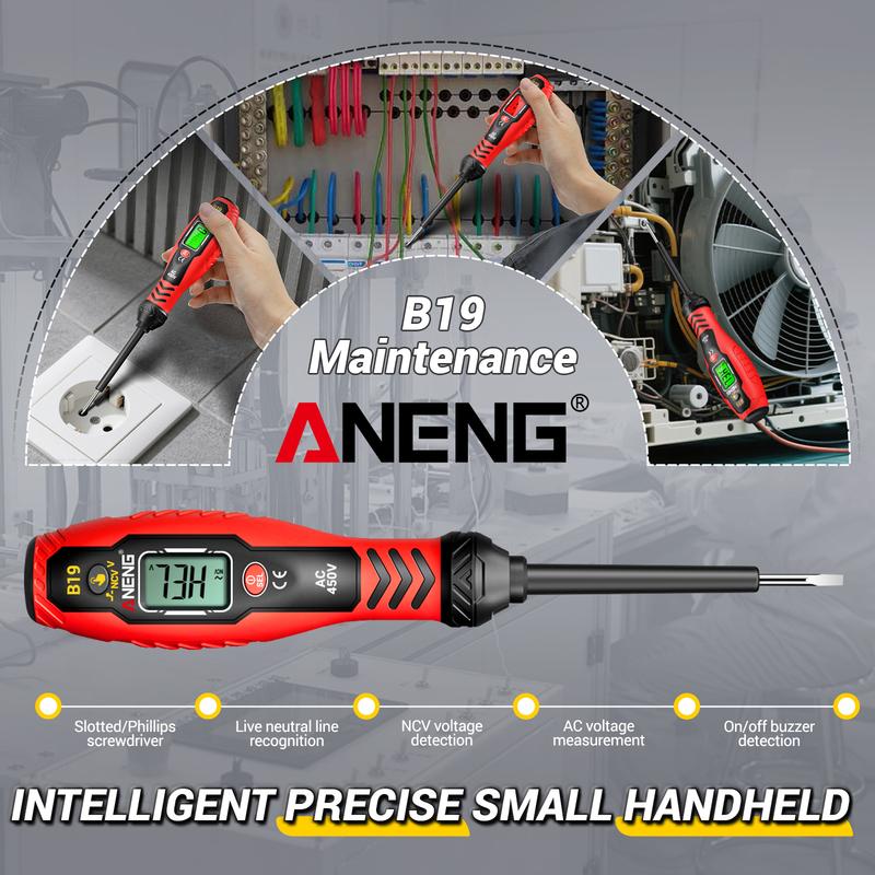 ANENG B19 Noncontact Induction Pen with Screwdriver 30-1000V Three Level Induction Intensity Display Electrical Verification Pen