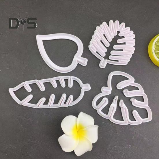4ks dortové formy Tvar listu Tvar listu Potřeby pro kutily Plastové zdobení sušenek Vykrajovátka na sušenky