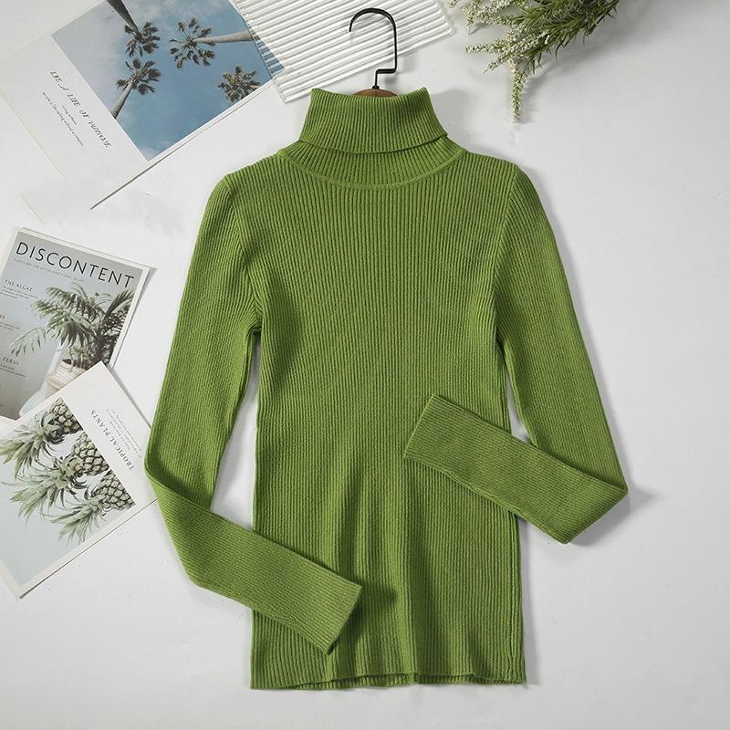 Women's Classic Versatile Temperament High Neck Knitted Base Sweater Pullover Knitted High Neck Sweater