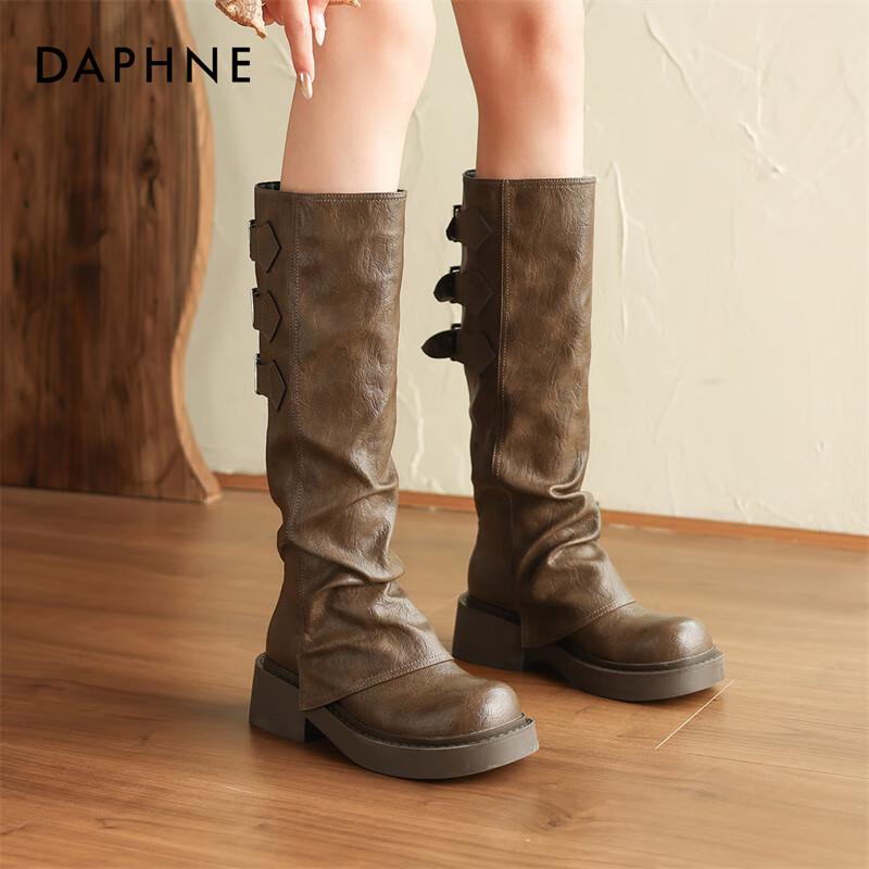 Daphne Women s Platform Chunky Heel Over-the-Knee Boots 39