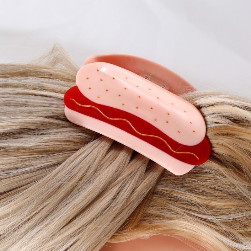 Hamburger Shape Claw Clips Cute Cartoon Food Hair Jaw Clip Acetate Strong Hold Barrettes Thick Thin Hair Styling Tool
