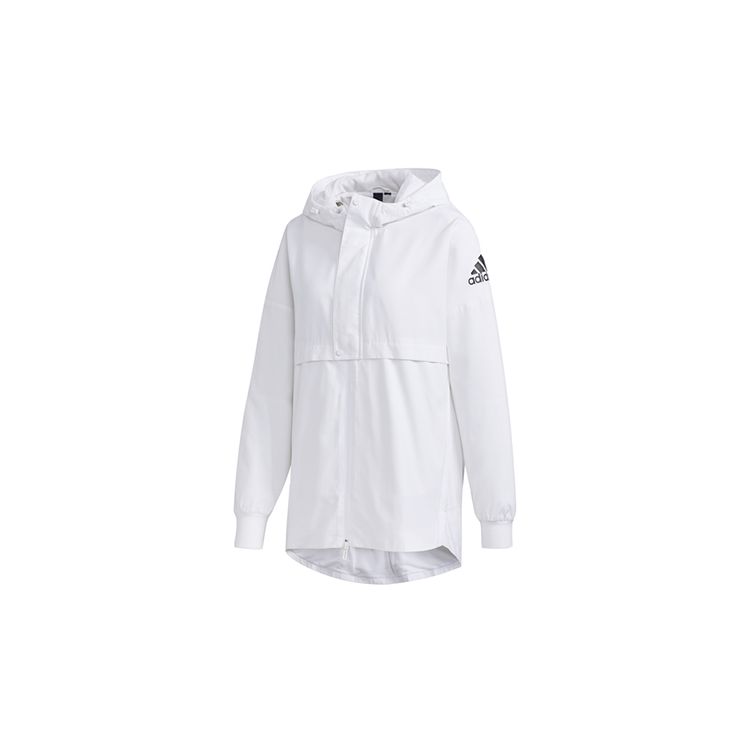 Adidas Jachetă sport cu glugă cu imprimeu cu logo Alphabet Femei Îmbrăcăminte exterioară Alb FM9251