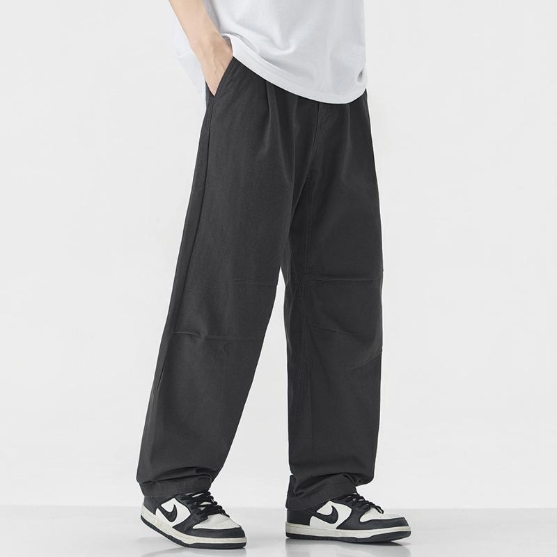 Spring new three-dimensional tailoring casual pants men's American trendy brand versatile loose wide-leg straight trousers