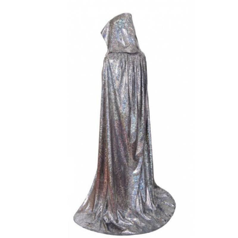 

Универсальный длинный плащ с капюшоном для фэнтези ролевых игр и аниме-мероприятий Length 110cm серебряный