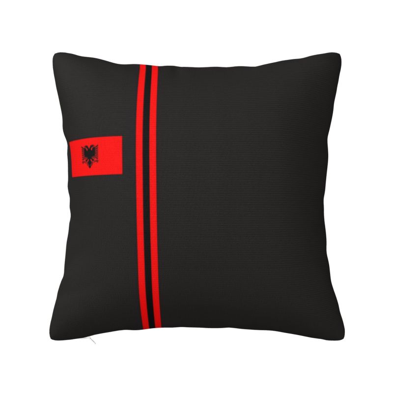 Custom Flag Of Albania Eagle Pillow Case 45X45Cm Albanian Pride Luxury Cushion Cover Soft Pillowcase