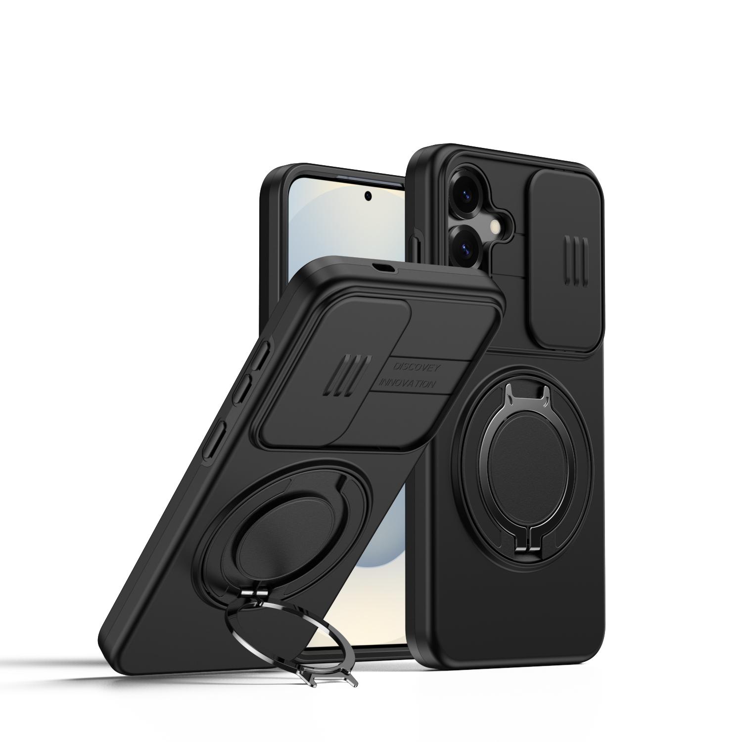 

360 Ring Kickstand Hybrid Armor Case Compatible for Samsung Galaxy A57 A37 A27 A17 A07 A56 A36 A26 A16 Slid Camera Lens Protect for Samsung Galaxy A57 чёрный