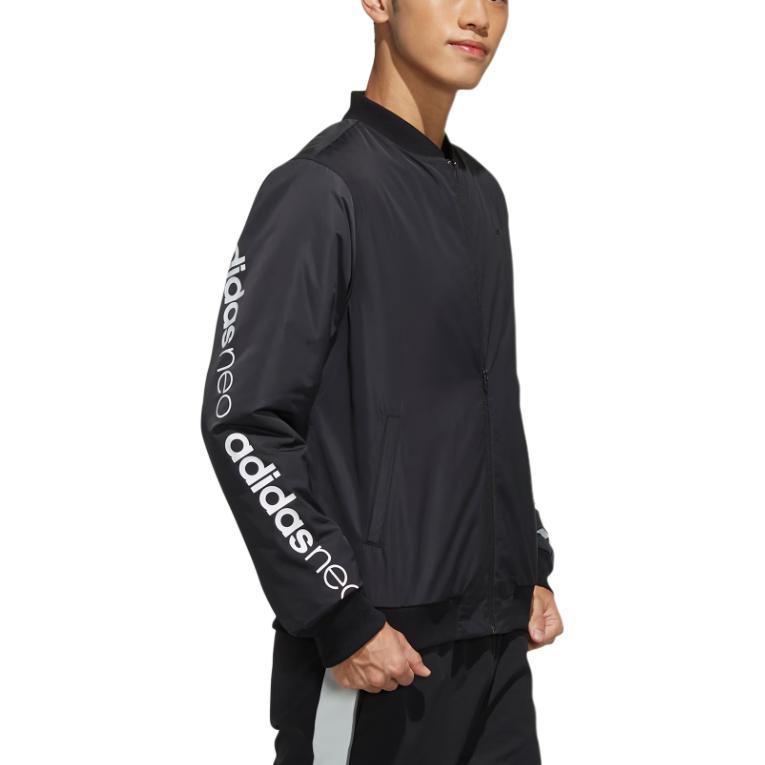 Adidas Neo Sports Lifestyle Series Comfortable Fashion Casual Cotton Jacket Men Jacket Black EI4390