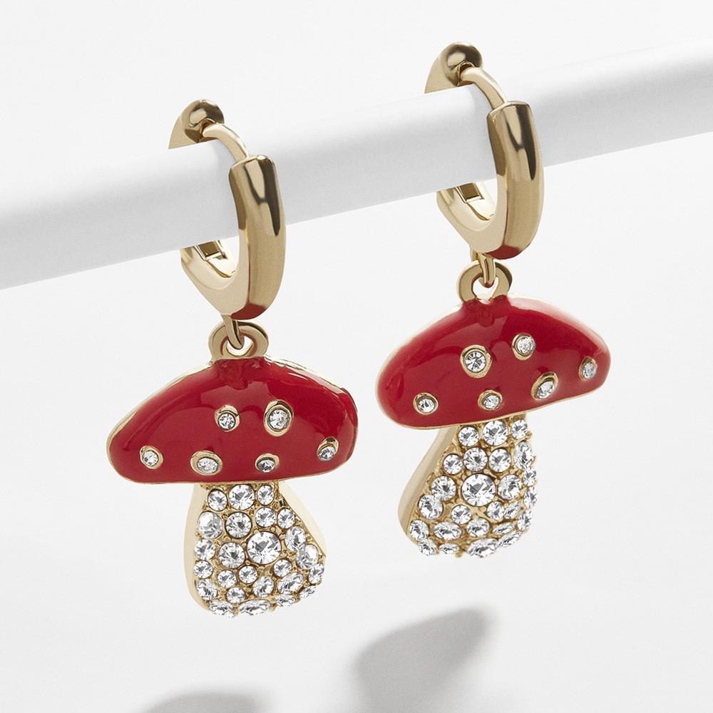 Trendy Alloy Mushroom Earrings For Women European Style Drop Oil Metal Ear Accessories