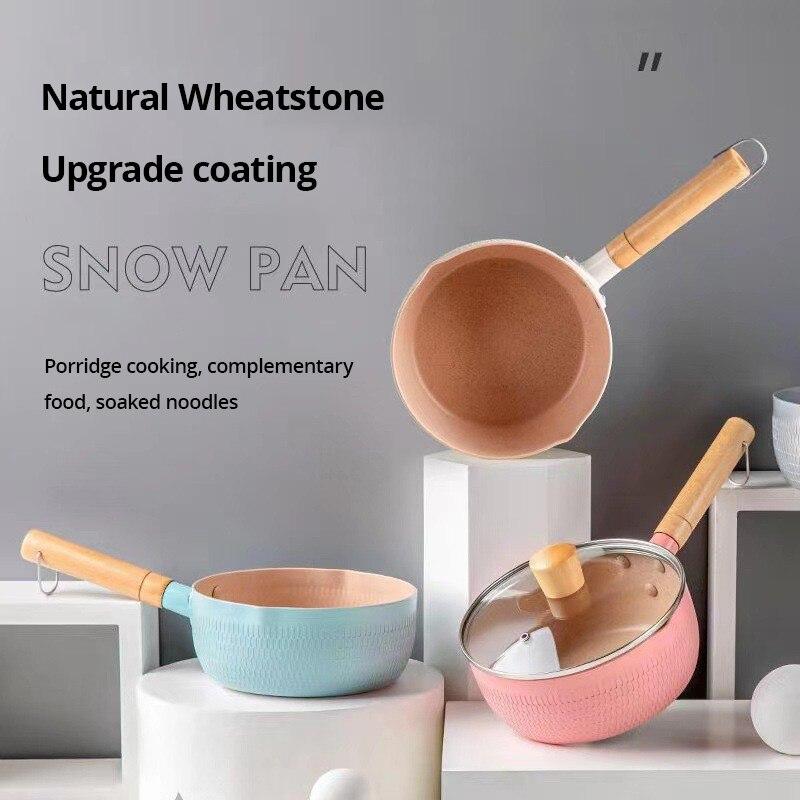 

1 шт. синяя/зеленая/белая антипригарная сковорода, горшок для молока, горшок для детского питания, снежная сковорода для жарки и варки, интегрированная индукционная плита, газовая универсальная синий