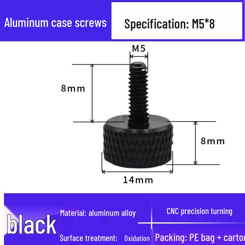 Knurled Aluminum Alloy Hand-Tightening Knob - M3M4M5M6M8 Sizes.