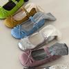Flat bottom one word with bow Mary Jane shoes  spring new French round head ballet style single shoes