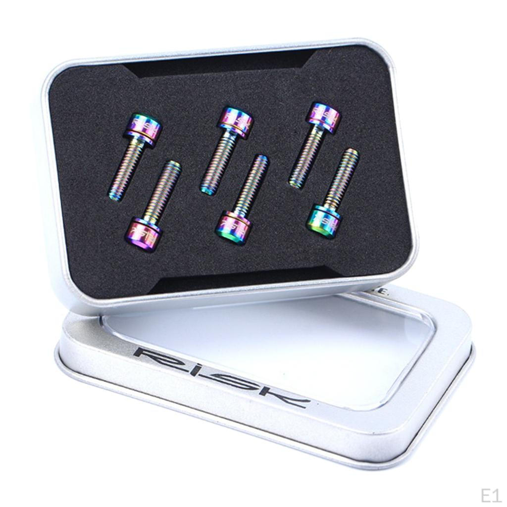6 Pcs Titanium Alloy Handlebar Stem Bolts Diameter 8.4mm