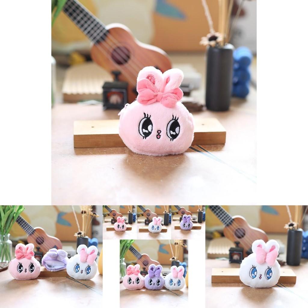 Urocza pluszowa portmonetka króliczek, słodka lalka breloczek, miękkie wypchane zwierzątko