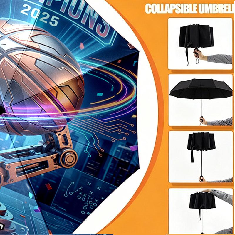 Custom Name Personalized Basketball NBA Print Umbrella, Auto Open Close, 8‑Rib Sturdy Frame, Commute Camping Hiking Use, Birthday Gift