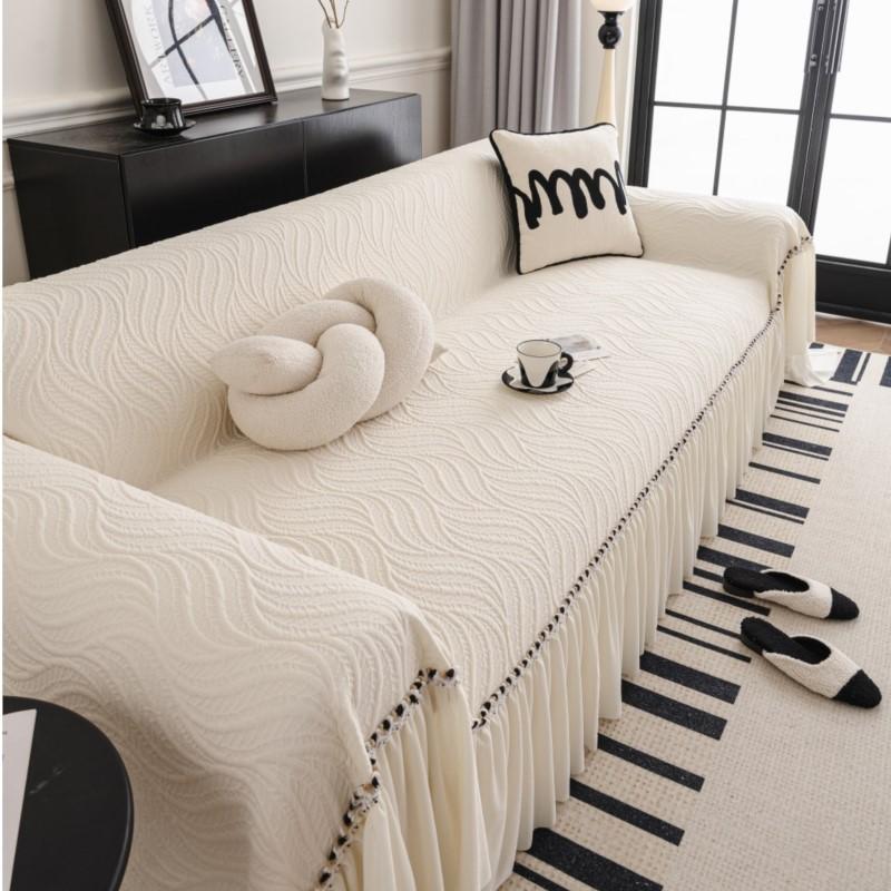 Color Cool Decor Throw-Cover Quilt Pleated Korean-Fashion Lacy-Trim Camp-Adventure Pad Settee-Set Guard Timeless Plain Couch-Set Shield