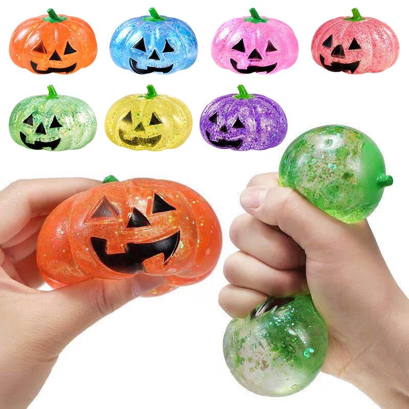 2026 Halloween Pumpkin Squishy Soft Maltose Pumpkin Squeeze Balls Anti-stress Slow Rebound Pinch Toy Halloween Gifts