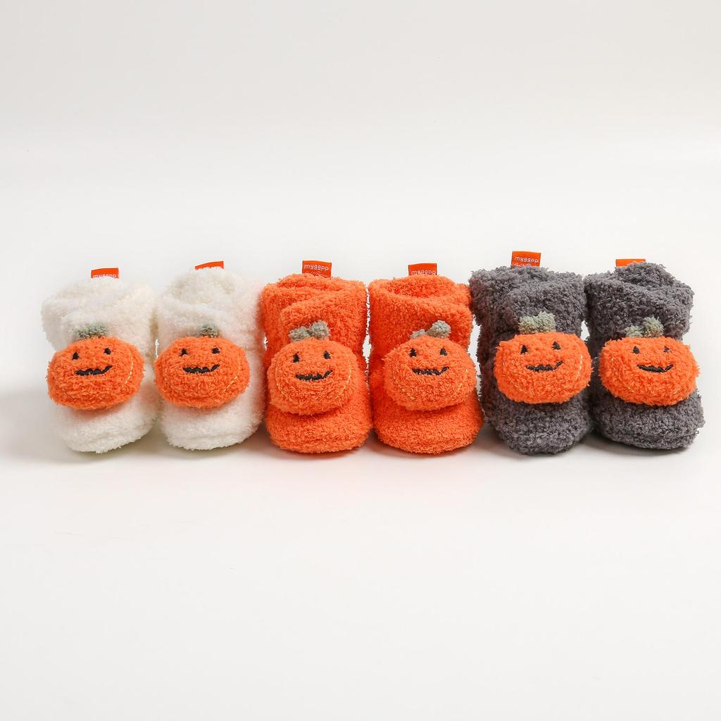 New Autumn/Winter Pumpkin Baby Toddler Shoes - Soft, Warm Cotton with Soft Sole (Model M2043) - Perfect for Halloween!