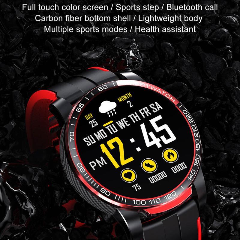 Smart Watch Carbon Fiber Men Bluetooth Call 24 Hours Heart Rate Multi-Sport Mode Smartwatch for Android IOS Fitness Tracker