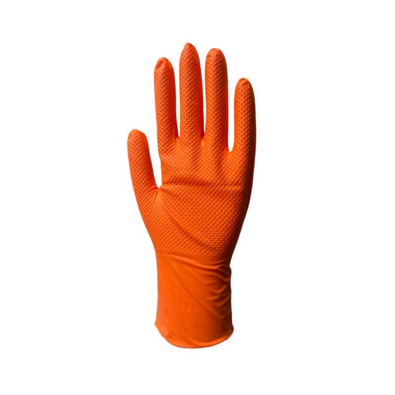 Oil-Proof Nitrile Gloves for Machining & Car Repair - Thick Diamond Pattern, Non-Slip, Oil-Resistant