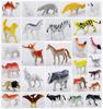 60Pcs Mini Simulation Animal Set Solid Wild Animal Lion Shark Ancient Dinosaur Model Toy Classic Confrontation Game