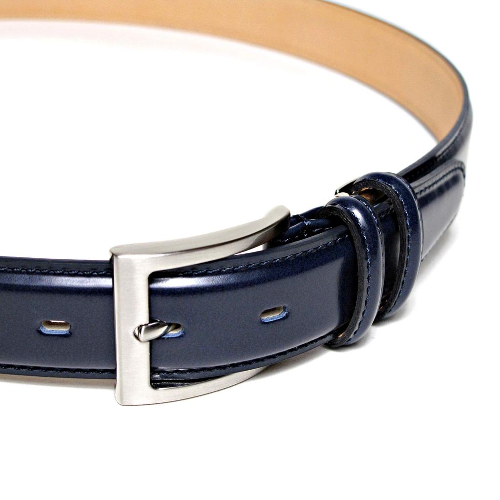[KIETH] Keith Men's Business Belt, Cordovan-style Cowhide Leather, Navy, 30mm Width, Adjustable Size, Made in Japan, KE21327-29
