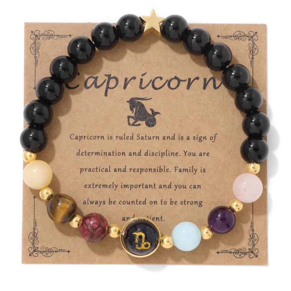 Zodiac Bracelet Bracelets Pisces Leo Virgo Colorful Stone African Beaded Bracelets Women Men Party Style Jewelry Gifts Bracelets