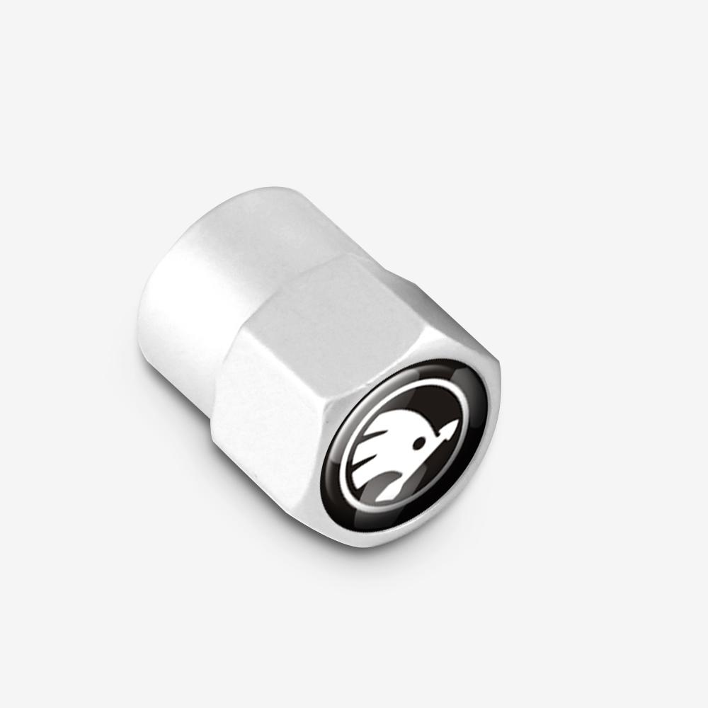 BAUN9 4pcs Car Styling Aluminum Emblem Wheel Tire Valve Stem Air Caps For Skoda Octavia Fabia Rapid Yeti Superb Octavia A5 A7 VRS VII