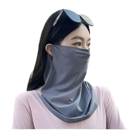 Sun Protection Guard Quick-Dry Fabric Ice Silk Face Guard with Breathable Mesh Cooling Fabric Extended Neck Gaiter Face Guard