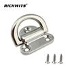 Stainless Steel 316 D-Shaped Mirror Polished Yacht Mooring Ring Deck Fitting