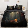 Animal Fox Bedding Set King Queen Size 3D Lovely Orange Fennec Fox Duvet Cover For Kids Teens Adults Bedroom Decor Quilt Cover