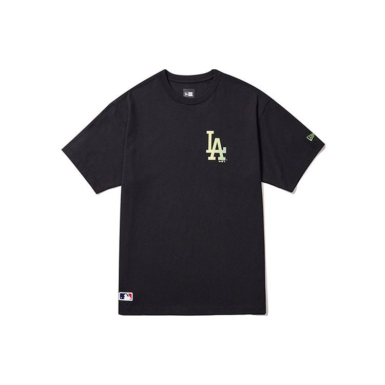 New Era SS22 MLB Series Los Angeles Dodgers Hollow Logo Casual T-Shirt Unisex Tops Black 12848795
