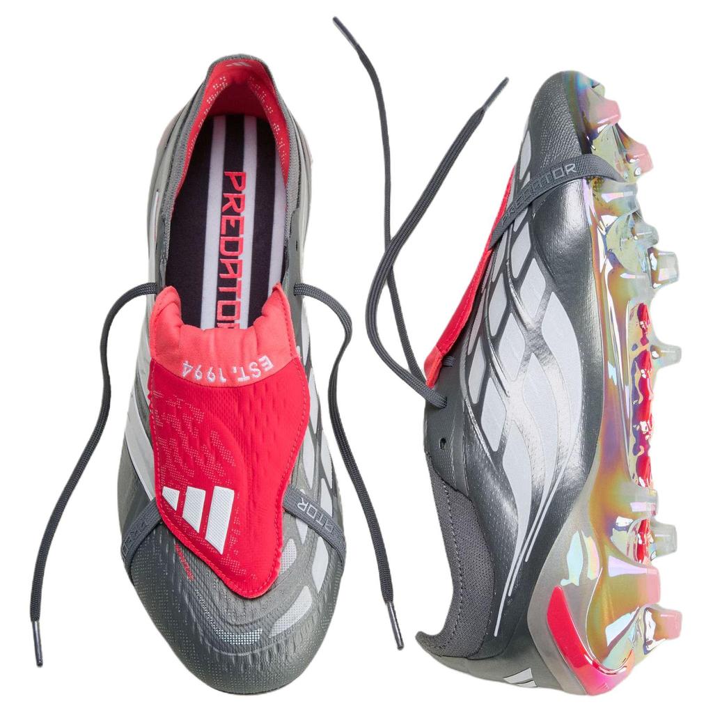 Adidas Predator Elite Fold-Over Tongue FG Finishers Steel Pack Unisex Sneakers Silver Iron-Metallic Cloud-White JS0379