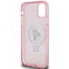 Karl Lagerfeld KLHMN61HMRSKCP iPhone 11 / Xr 6.1" Pink Hardcase Ring Stand Karl&Choupettte MagSafe