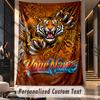 Lion Tiger (19) Theme Custom Tapestry Personalized Custom Name Text Wall Hanging Tapestry Home Decor Background Cloth