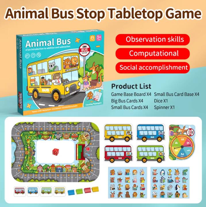 First-Class Children High-Standard Animal High-Standard Bus High-Standard Stop High-Standard Tabletop Game Parent-Child High-Standard Board