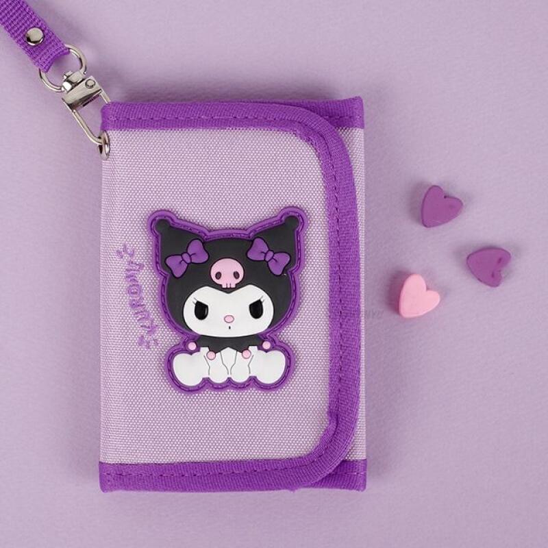 [Sanrio] Kuromi Cute 3-tier Necklace Wallet Single product