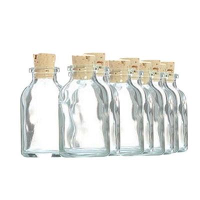 20 Mini Glass Bottles 6 Cm with Cork Stopper