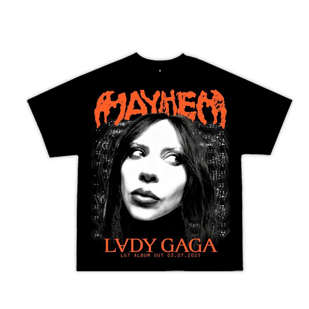 100% Cotton Vintage Lady Gaga Mayhem T Shirt Fashion Aesthetic T-Shirt Unisex High Quality Retro Mineral Wash Tees