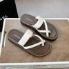 Summer New Toe Slippers Women's Fashion Versatile Cross Wear Non-slip Beach Shoes Casual Flat Slippers