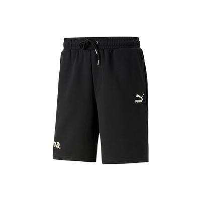 Solid Color Drawstring Straight-Leg Casual Shorts Men Bottoms Black 622542-01