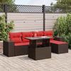 VidaXL Garden Furniture Set with Cushions 6pcs Brown Braided Resin Acacia, Outdoor Sofa Set, Garden Lounge 3326785