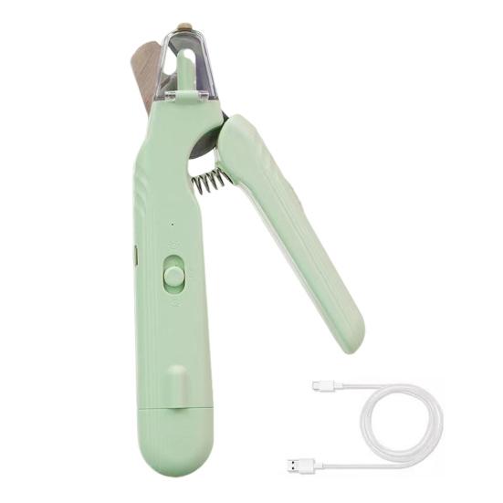 

Триммер для ногтей питомцев со светодиодной подсветкой, перезаряжаемый, 2-в-1, кусачки для ногтей и зелёный