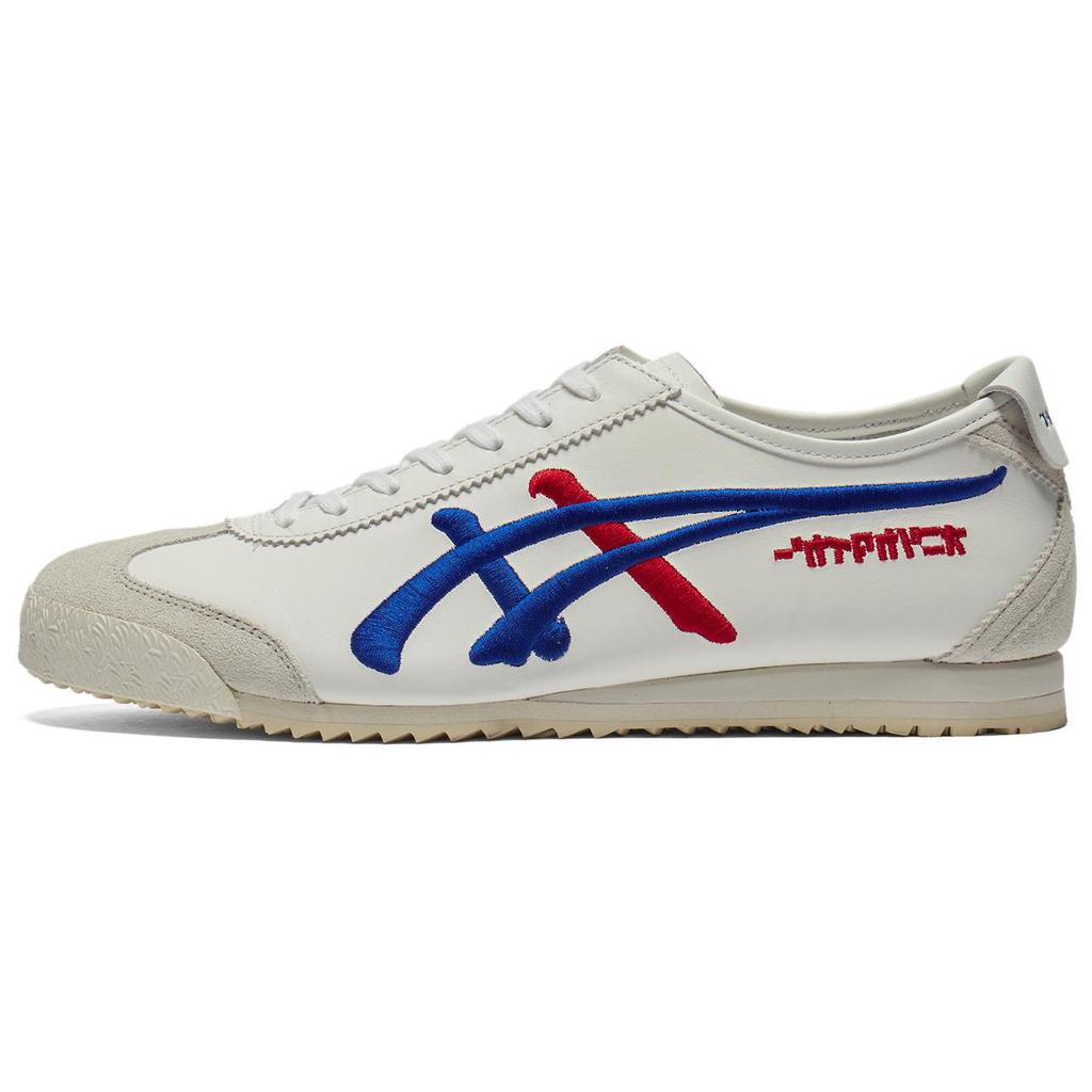 ONITSUKA TIGER Mexico 66 Nm Scarpe Casual Basse Comode Morbide Antiscivolo Resistenti all'Usura Scarpe Casual Unisex Bianco Blu 1183C320-100