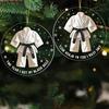 Karate Christmas Ornament 2D Flat Acrylic Taekwondo Black Belt Ornament The Year I Got Black Belt Keepsake for Karate Kids Instructors Karate Lovers